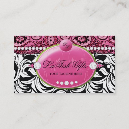 Customizable 311 Lavish Pink Delish with Fleur de Lis Business Cards