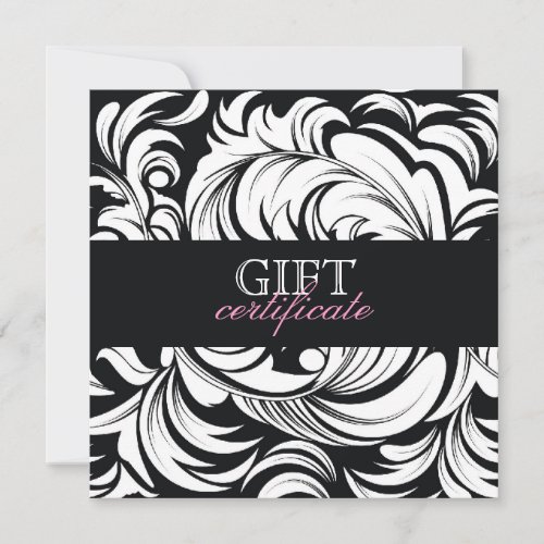 311-Lavish Pink Plate Gift Certificate Personalized Announcement