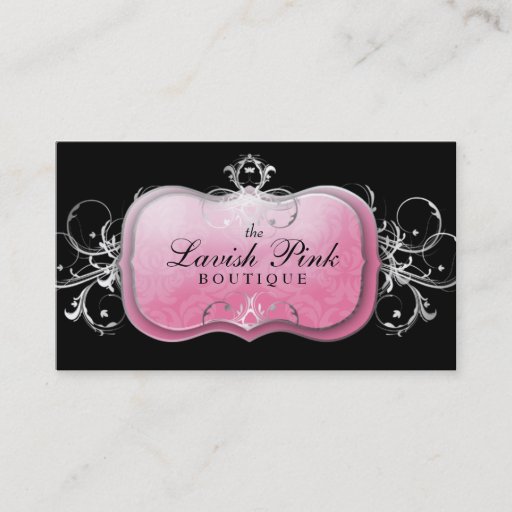 Customizable 311 Lavish Pink Plate Silver Loyalty Card Business Card Template