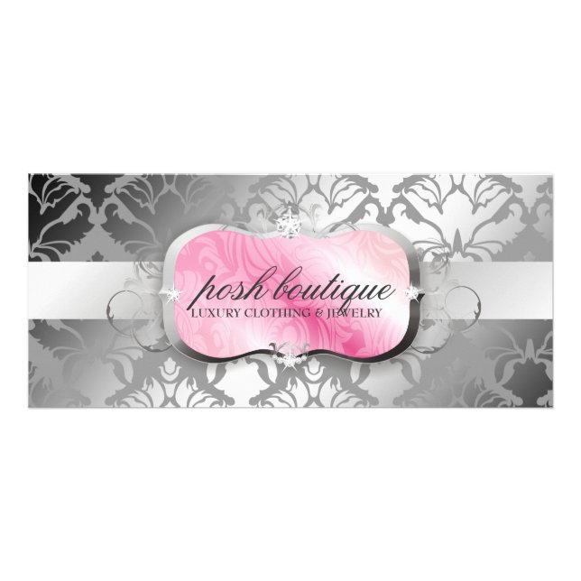 311 Lavish Pink Platter & Damask Shimmer Rack Card (Front)