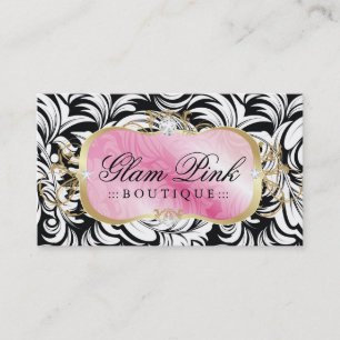 311-Lavish Pink Platter Golden Business Card