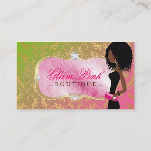 Customizable 311-Lavish Pink Platter | Golden Divine Lollipop Business Cards