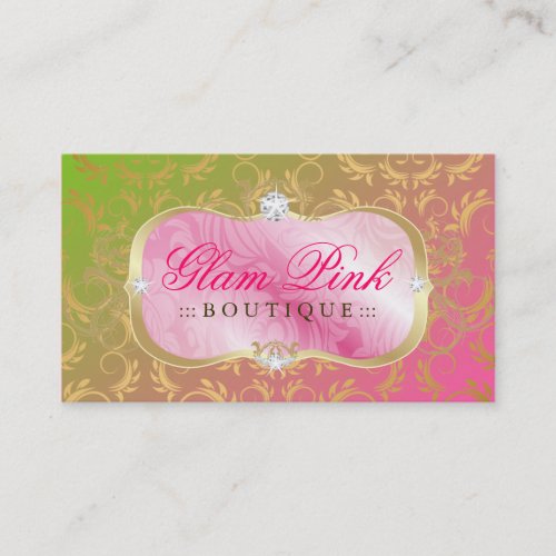 311-Lavish Pink Platter | Golden Divine Lollipop Business Card Template