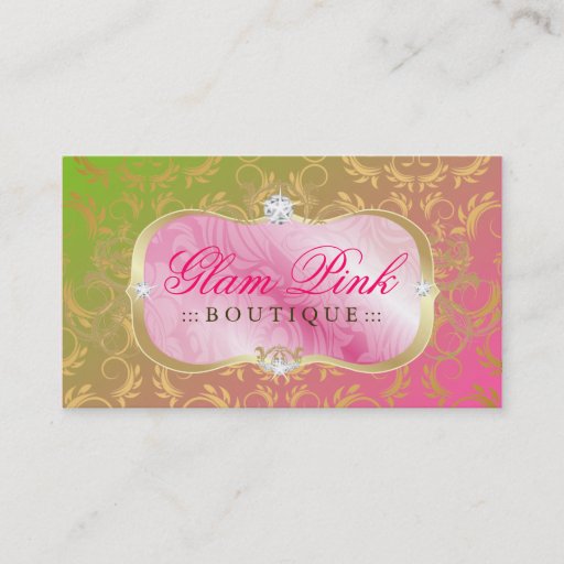 Customizable 311-Lavish Pink Platter | Golden Divine Lollipop Business Card Template