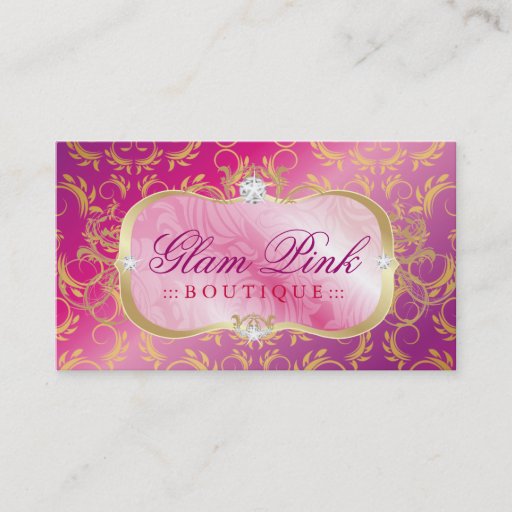 Customizable 311 Lavish Pink Platter Golden Divine Pink Pout Business Cards