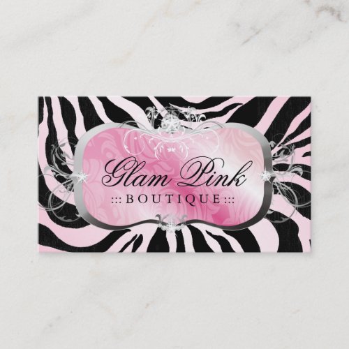 311 Lavish Pink Platter Pink Background | Zebra Business Card Templates