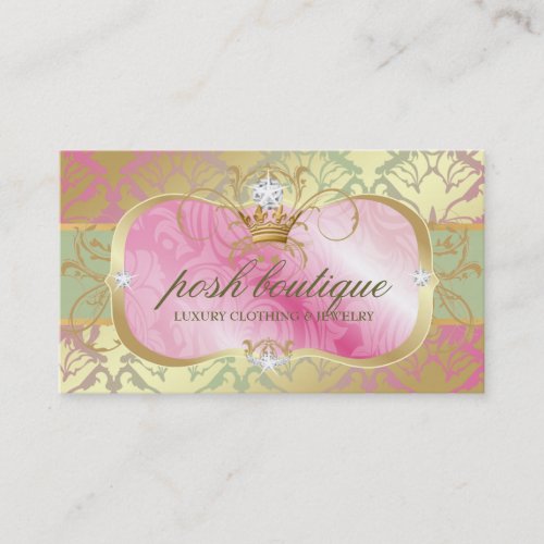 311 Lavish Pink Platter Shimmer Tiara Business Cards