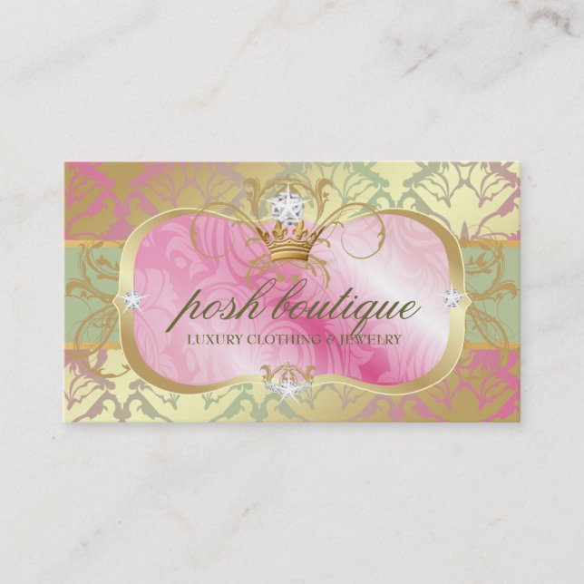 311 Lavish Pink Platter Shimmer Tiara Business Card (Front)