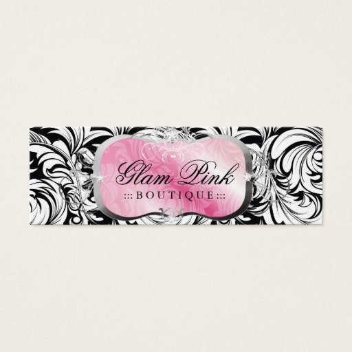 Customizable 311 Lavish Pink Platter Silver Hang Tag BC Business Card Template