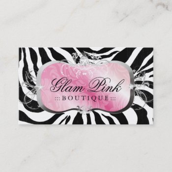 311 Lavish Pink Platter Zebra Business Card by Jill311 at Zazzle
