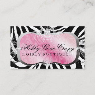 311 Lavish Pink Platter Zebra Business Card