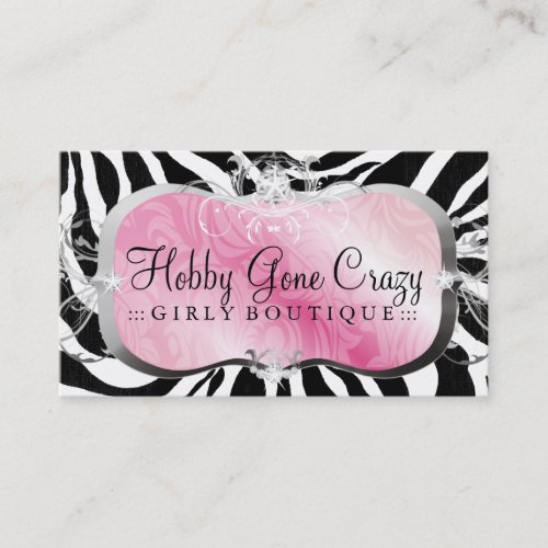 311 Lavish Pink Platter Zebra Business Card Templates