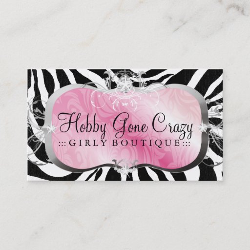 Customizable 311 Lavish Pink Platter Zebra Business Card Templates