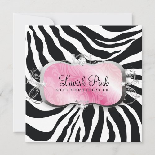 311 Lavish Pink Platter Zebra Gift Certificate Announcements