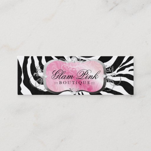 Customizable 311 Lavish Pink Platter Zebra Hangtag Business Card