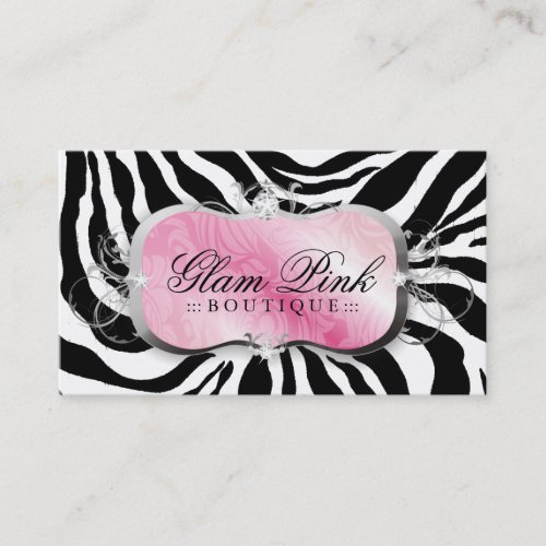 311 Lavish Pink Platter Zebra Loyalty Cards Business Card Templates