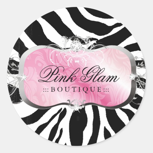 311 Lavish Pink Platter Zebra Stickers (Front)