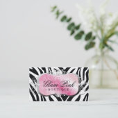 311 Lavish Pink Platter Zebra { Update } Business Card (Standing Front)