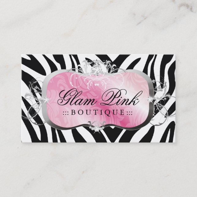 311 Lavish Pink Platter Zebra { Update } Business Card (Front)