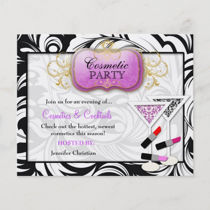 311 Lavish Purple Plate Cosmetic Party Flyers