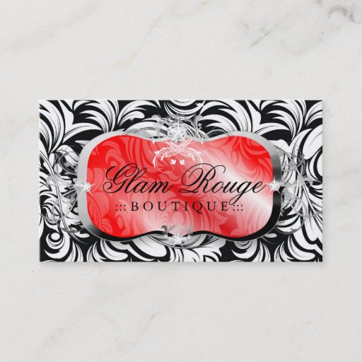 Customizable 311-Lavish Rouge Platter | Silver Business Cards