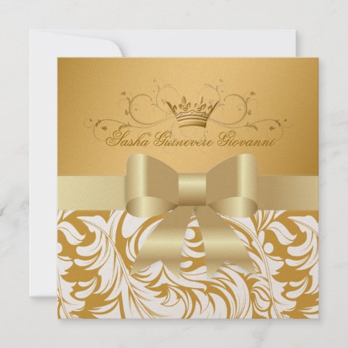 311-Lavishly Golden | Baby Boy/Girl Shower Personalized Invitation
