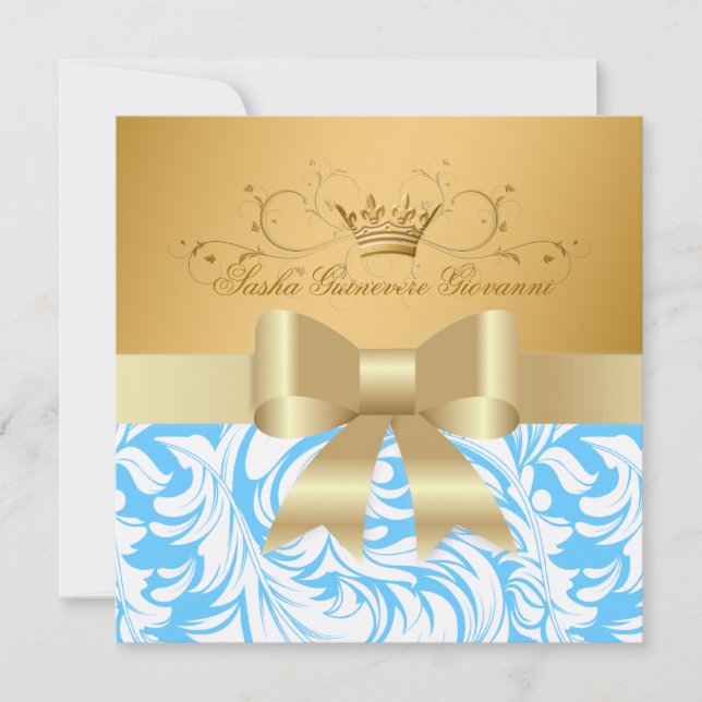 311-Lavishly Golden | Baby Boy Shower Invitation (Front)