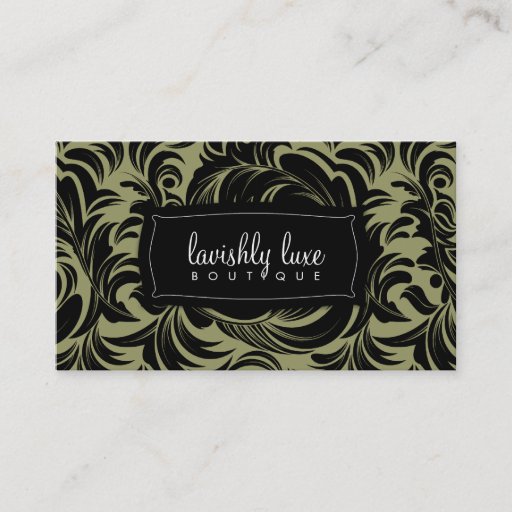 Customizable 311 Lavishly Lainey Black & Sage Business Card