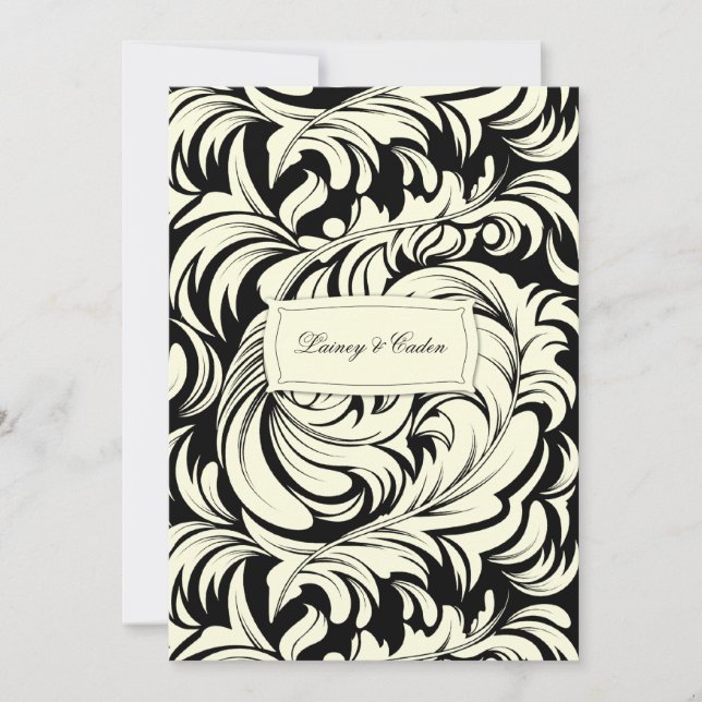311-Lavishly Lainey Cream & Black #2 Invitation (Front)