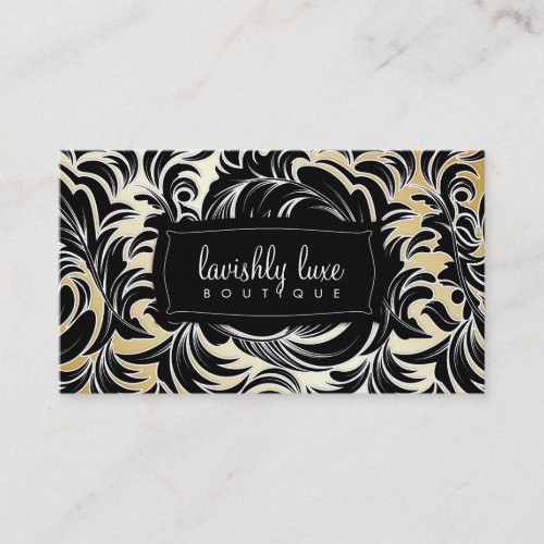 311 Lavishly Lainey White Trim Gold Business Card