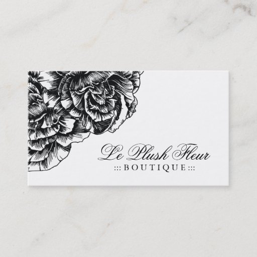 Customizable 311-Le Plush Fleur - Black et White Business Card Templates
