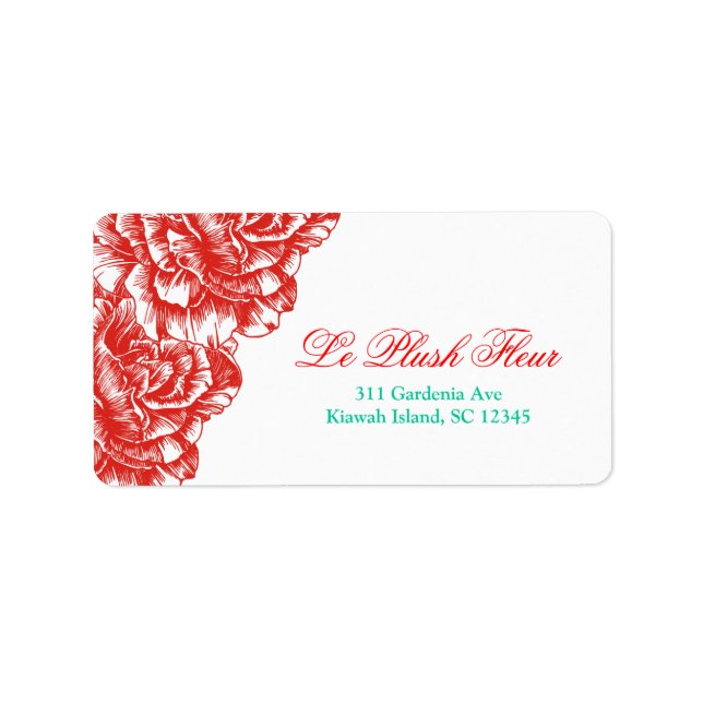 311-Le Plush Fleur - Rouge & Turquoise Label (Front)