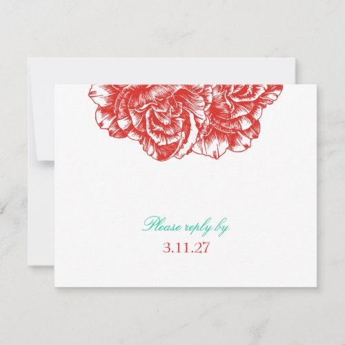 311-Le Plush Fleur - Rouge &amp; Turquoise RSVP
