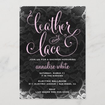 311 Leather And Lace Shower Invitation by Jill311 at Zazzle