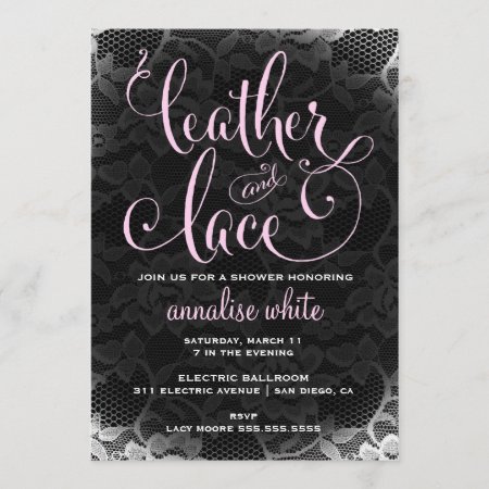 311 Leather And Lace Shower Invitation