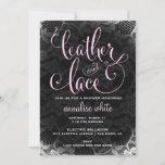 311 Leather And Lace Shower Invitation at Zazzle