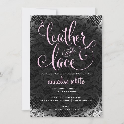311 Leather and Lace Shower Invitation
