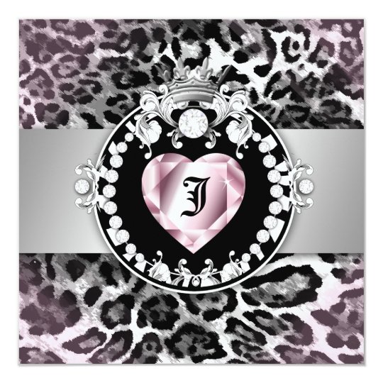 311-Leopard-Tique Kiss Queen of Hearts Sweet 16 Card