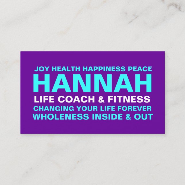311 Life Coach Trainer Etc. Business Card (Front)