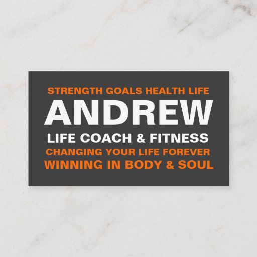 Customizable 311 Life Coach Trainer Etc Orange Charcoal Business Card Templates