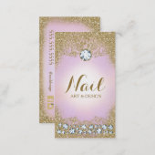 311 Lilac Diamond Vintage Glam Gold Glitter Business Card (Front/Back)