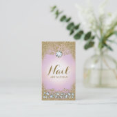 311 Lilac Diamond Vintage Glam Gold Glitter Business Card (Standing Front)