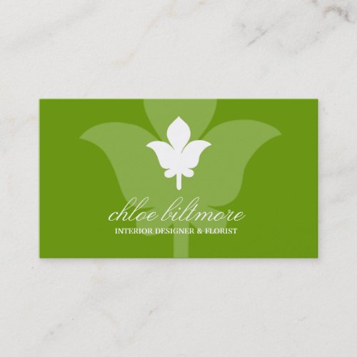 311 Lime Floral Flare Business Card Template
