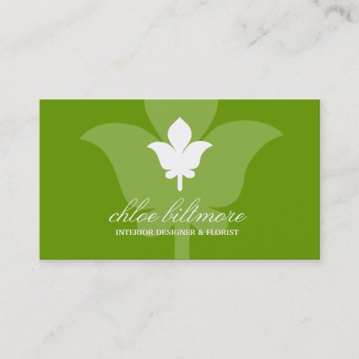 Customizable 311 Lime Floral Flare Business Card Template