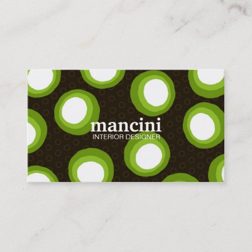 311-LIME RETRO DOTS BUSINESS CARDS
