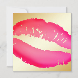 311-Lingerie Kisses Gold Invitation