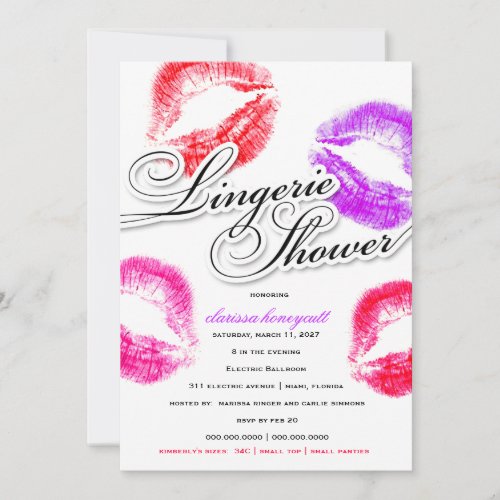 311-Lingerie Shower - Colorful Kisses Invites