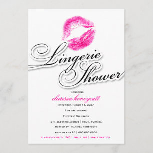 311-Lingerie Shower - Pink Kisses Invitation