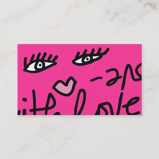 Customizable 311 Lip Service With Love Customizable Hot Pink Business Cards