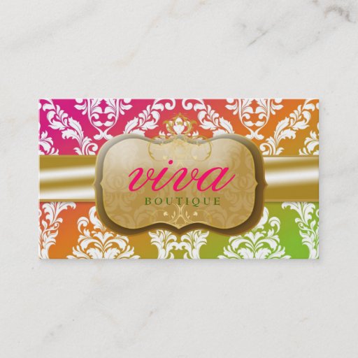 Customizable 311-Lively Lavish Damask Monogram Business Card
